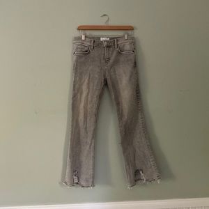 Current/Elliot grey destructed boot leg jeans